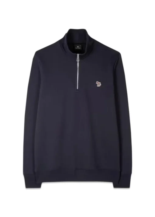 Paul Smith - PS Sweatshirts>Zebra Logo Zip-Neck Sweatshirt
