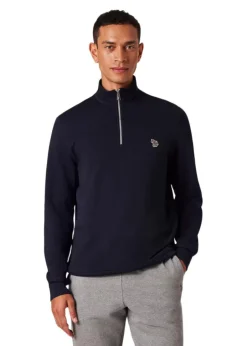 Paul Smith - PS Sweatshirts>Zebra Logo Zip-Neck Sweatshirt